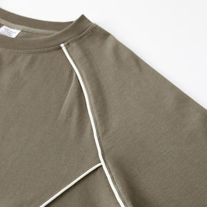 เสื้อยืดแขนสั้นผู้ชายผ้าฝ้าย 100% ทรงโอเวอร์ไซส์ หนานุ่ม ปักลาย สปอร์ต พร้อมสกรีนลายตามสั่ง - Product Image 4