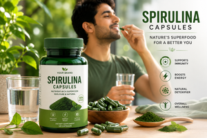 Cápsulas de Espirulina Orgánica, Suplemento Dietético Vegano Natural para la Inmunidad, Energía, Desintoxicación, Salud Digestiva, Crecimiento Muscular y Capilar - Product Image 2