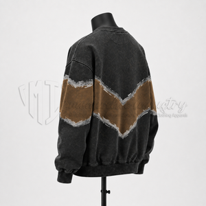 Men’s <b>Vintage</b> Acid Wash Crewneck <b>Sweatshirt</b> Custom Oversized Streetwear Pullover OEM Manufacturer - Product Image 5
