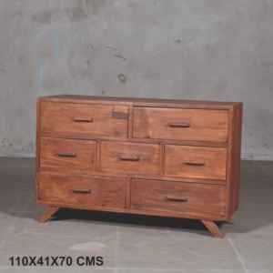 La Mejor Colección de Muebles Rústicos de Madera Maciza, Armario de Almacenamiento con 7 Cajones, Estilo Antiguo del Himalaya - Product Image 1