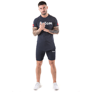 ชุดเสื้อยืดและกางเกงขาสั้นลำลองสำหรับผู้ชายฤดูร้อน 2 ชิ้น ระบายอากาศได้ดี ผ้าฝ้าย 100% คุณภาพสูง ชุดแฟชั่น - Product Image 2