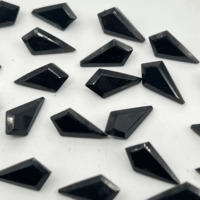 Pierres précieuses IBRAHIM de haute qualité, onyx noir créé en laboratoire, taille cerf-volant, en vrac, pour la fabrication de bijoux, accessoires DIY, ensembles naturels