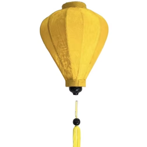 Farol de Seda Vietnamita Amarillo, Lámpara de Tela Hecha a Mano, Decoración para Eventos, Bodas, Festivales, Exhibición Colgante - Product Image 1