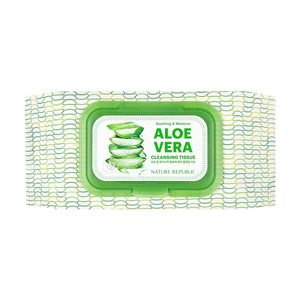 Nature Republic 1+1 Toallitas Limpiadoras Herbales de Aloe Vera, 160 Hojas en Total para una Hidratación Calmante, Paquete de 2 - Product Image 1