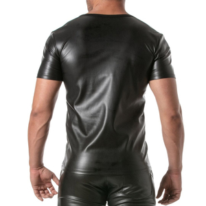 Pantalon moto noir taille haute pour homme en similicuir avec ceinture et braguette zippée, coupe slim, style clubwear - Product Image 5