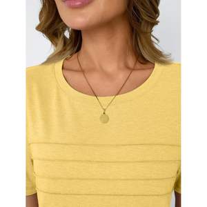 2025 femmes 2025 été à la mode tunique décontracté habillé Blouses col rond manches courtes plage hauts à la mode ajusté col rond tunique - Product Image 2