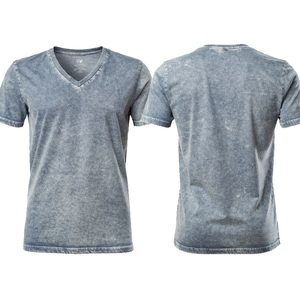 Camiseta de Hombre Gris con Cuello en V, 100% Algodón, Manga Corta, Estilo Casual, Ligera, Lavada, Camiseta para Hombre, Camisetas para Hombre con Efecto Lavado a la Piedra - Product Image 6