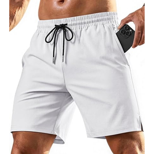 Shorts décontractés en coton pour hommes, taille élastique, couleur unie, shorts de détente d'été, logo personnalisé, vente en gros d'usine OEM - Product Image 1