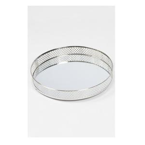 Stylish Metal And <b>Mirror</b> Tray For Living Room Decor And Serving Use With Elegant Reflective Surface - Product Image 3
