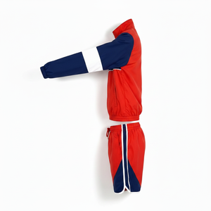ADR Brand Unisex Tracksuit Set Color Blocking Sporty <b>Jacket</b> Shorts Full Sleeve Zipper Fly Breathable Polyester Adult Spring - Product Image 2