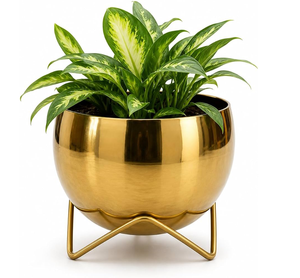 Gold Luxury Brass Planter Pot Manufacturer & Supplier Brass Planter Decorative Pot <b>Vase</b> Handicrafts Planter Sets - Product Image 4