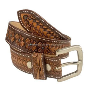 Fashion <b>Men's</b> Designer Brands <b>Belts</b> Male Formal <b>Belts</b> Quality <b>Men's</b> Custom floral Engraved western Leather tooling <b>Belt</b> - Product Image 4