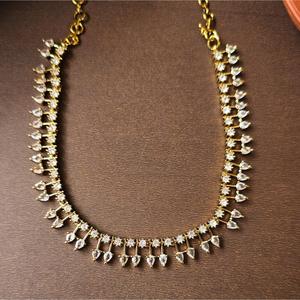 White Bridal Jewelry Set with Zircon Earrings and Necklace - Product Image 2
