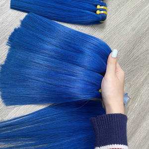 Cheveux humains vietnamiens couleur bleu océan, ultra-lisses, qualité supérieure, super double drawn, prix de gros - Product Image 4