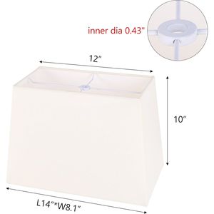 Set di 2 Paralumi Quadrati in Tessuto Wellmet Classic Modern, 30x35x25 cm, Senza Necessità di Montaggio, per Lampade da Tavolo - Product Image 1