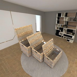 Hand-woven Seagrass Water Hyacinth <b>Baskets</b> Eco-friendly storage solutions for apparel toys decor. - Product Image 1