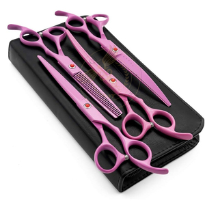 Professional 7.0" <b>Dog</b> Grooming <b>Scissors</b> Set 4-pieces Straight Thinning/Blending Shears for <b>Dog</b> Cat and Pet Stainless Steel Black - Product Image 4