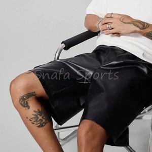 Nouveaux shorts décontractés pour hommes, design vintage personnalisé, 100% cuir, vêtements de sport pour hommes, shorts en cuir à vendre - Product Image 3