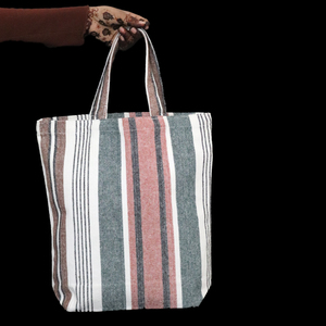 กระเป๋าผ้าแคนวาสลายทางย้อมสีคุณภาพเยี่ยมทันสมัย ผลิตจากผ้าฝ้าย 100% สำหรับการช้อปปิ้ง ราคาขายส่งถูกในอินเดีย - Product Image 5