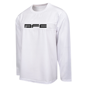 Camiseta de punto de alta calidad, color blanco, manga larga, cuello redondo, con diseño y talla personalizados. - Product Image 3