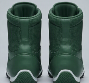 Chaussures de sport de boxe souples, légères et respirantes pour l'entraînement professionnel – Bottes de boxe montantes vertes en PU - Product Image 6