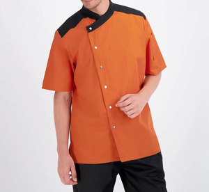 เสื้อเชฟแบบขายส่ง โลโก้สั่งทำได้ สำหรับผู้ชาย ผู้หญิง และยูนิเซ็กซ์ แขนสั้น เหมาะสำหรับร้านอาหาร ร้านเบเกอรี่ คาเฟ่ ชุดยูนิฟอร์มพ่อครัว/แม่ครัว - Product Image 3