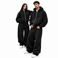 Ensemble de survêtement unisexe 2-en-1 en molleton épais à capuche, coupe ample et décontractée, avec pantalon de jogging, séchage rapide, OEM ODM, vente en gros