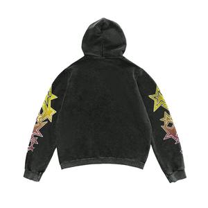 Sweat à capuche personnalisé pour homme 2026, impression DTF de haute qualité, effet délavé, motif portrait original, motif flocon de neige vieilli - Product Image 2