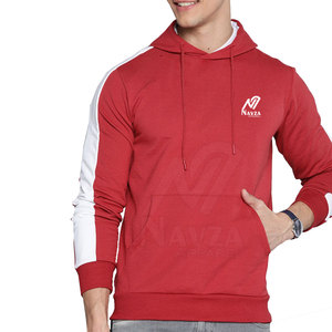 Sweat-shirt à capuche rouge pour homme Navza, poche avant, coupe classique, 100% coton molletonné, séchage rapide, design personnalisé, vêtements décontractés d'hiver - Product Image 2