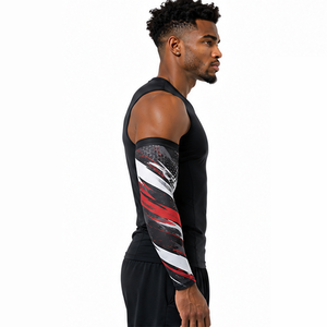 Mangas de compresión deportivas para hombre, personalizadas, atléticas, para fitness, correr, ciclismo, entrenamiento, transpirables, elásticas, protectoras y de soporte. - Product Image 2