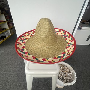 Sombrero Mexicano Unisex Bordado con Hierba Natural para Adultos, Venta al por Mayor, Stock a Granel para Compradores de Artículos de Playa, Fiestas, Verano y Viajes - Product Image 1