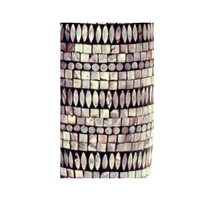 Jarrón de mesa negro contemporáneo con diseño de mosaico de nácar hecho a mano para exhibición floral - Product Image 3