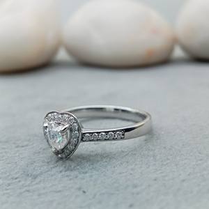 Anillo de Compromiso y Boda D'VINS JEWELS con Forma de Corazón, Corte Brillante, Color D, Blanco, Plateado, Dorado, con Certificado, Cultivado en Laboratorio - Product Image 2