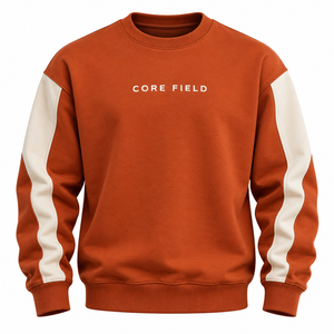 Men's <b>White</b> Oversized Regular Sleeve V-neck Pullover <b>Sweatshirt</b> with Front Logo Print Casual Autumn Wear Solid Shirt - Product Image 4