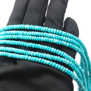 Cuentas facetadas de turquesa de Arizona, piedras preciosas naturales de 4-6 mm, cuentas de turquesa azul para hacer collares de joyería. - Product Image 4