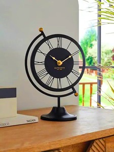 Reloj de Escritorio Moderno, Diseño de Hierro, Movimiento Mecánico, Forma Geométrica, Color Negro, Sonido de Campana Cada Hora, Visualización con Agujas, Contemporáneo - Product Image 6