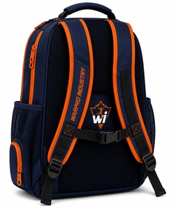 Mochila de Béisbol Warpro Industry de 30-40L con Múltiples Bolsillos Organizadores y Funda para Bate, Color Azul Marino y Naranja - Product Image 5