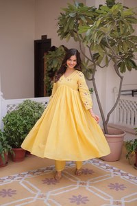 Conjunto de Kurta y Pantalón de Algodón Puro para Mujer, Diseño Moderno, Kurti con Salwar Kameez Estilo Pakistaní, Traje Étnico - Product Image 3