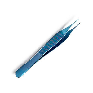Pinzas Adson Dentadas de Alta Calidad para Uso en Tejidos Quirúrgicos, Recubrimiento de Titanio Azul, Acero Inoxidable de Alta Calidad - Product Image 1