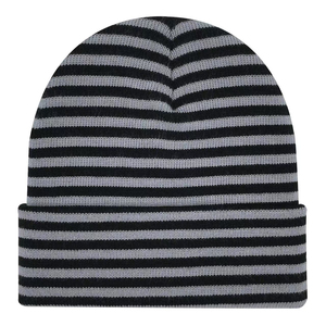 Gorro de Punto Acrílico a Rayas, Gorro de Invierno, Gorro Unisex Informal para Esquí, Viajes y Actividades al Aire Libre - Product Image 3