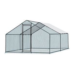 Pollaio Grande in Metallo 13 x 10 piedi con Copertura Impermeabile, Gabbia per Polli e Galline, Recinto per Conigli e Cani da Fattoria - Product Image 1