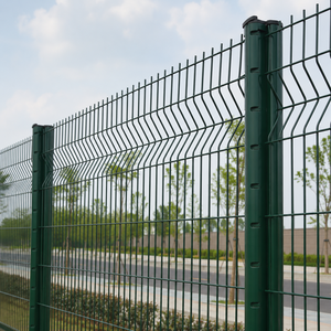 Malla de Alambre Soldada Verde para Cercas de Seguridad con Paneles Curvos Superiores, Postes Metálicos para Cercas de Jardín y Bordes de Carreteras, Mobiliario - Product Image 4