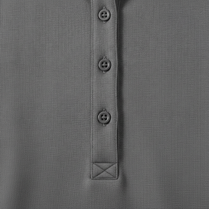 Polo de Manga Corta Gris para Mujer, 100% Poliéster, Tejido Transpirable, Color Sólido Informal, Largo Regular - Product Image 2