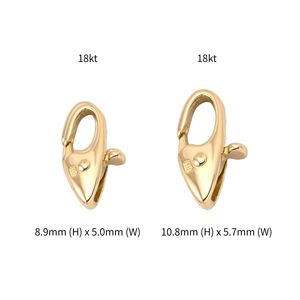 Fermoirs Au750 pour la fabrication de bijoux, fermoirs japonais 18k de haute qualité, accessoires et composants de bijoux en or massif Au750 - Product Image 3