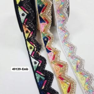 Cordones Bordados con Diseño en Zig Zag para Prendas de Moda, Adornos Decorativos, Suministro al por Mayor de Calidad de Exportación Hoy - Product Image 1