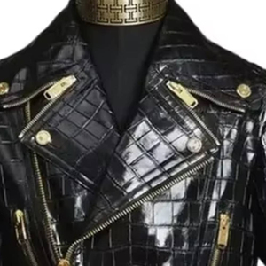 Veste matelassée à capuche en cuir véritable durable pour homme, col montant, services OEM/ODM, prix de gros - Product Image 5