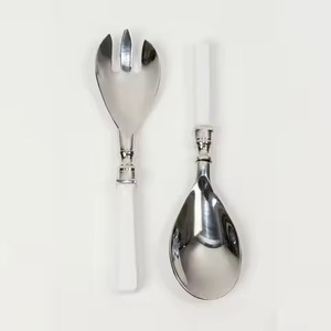 Stainless Steel Metal Salad <b>Server</b> Set Elegant <b>Buffet</b> Service Collection for Hospitality - Product Image 6