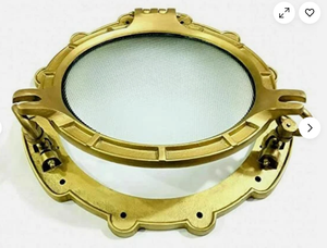 Vintage Aluminum <b>Antique</b> Brass Porthole Mirror Nautical Maritime Ship Wall Decor - Product Image 5