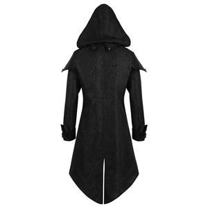 Gabardina Steampunk Vintage para Hombre, Chaqueta de Cuero con Capucha, Estilo Medieval Gótico Retro Punk, Manga Larga - Product Image 3