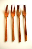 Ensemble de fourchettes à salade en bois écologiques à prix attractif - Design simple pour aliments et desserts à faible coût